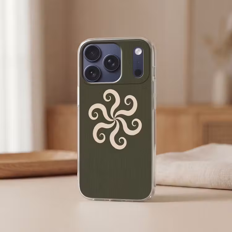 Telefoonhoesje - Patroon - Spiraal - Abstract - Modern - Groen — 3