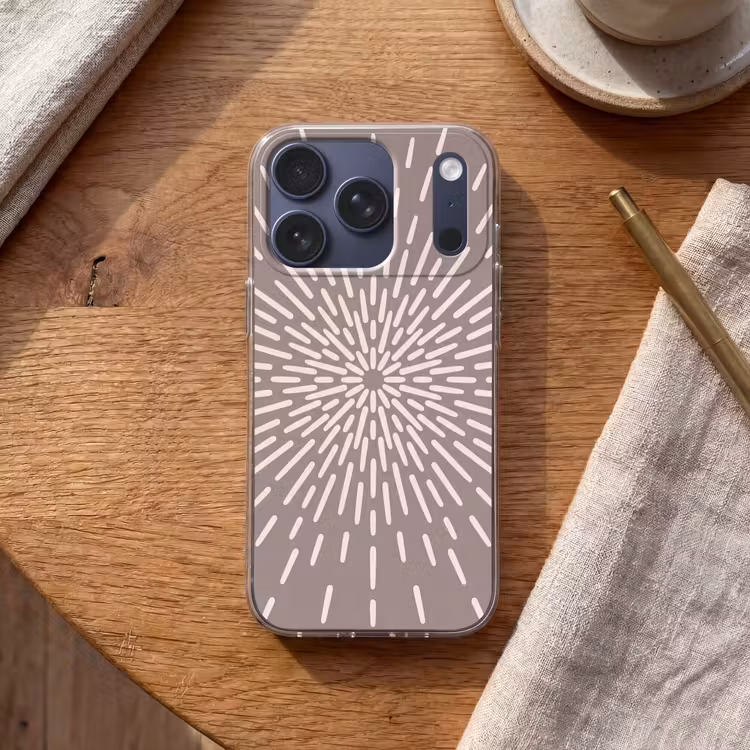 Telefoonhoesje - Patroon - Stralen - Abstract - Modern - Grijs — 2