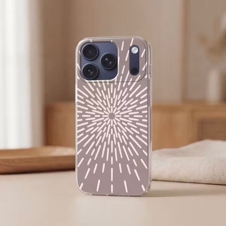 Telefoonhoesje - Patroon - Stralen - Abstract - Modern - Grijs — 3