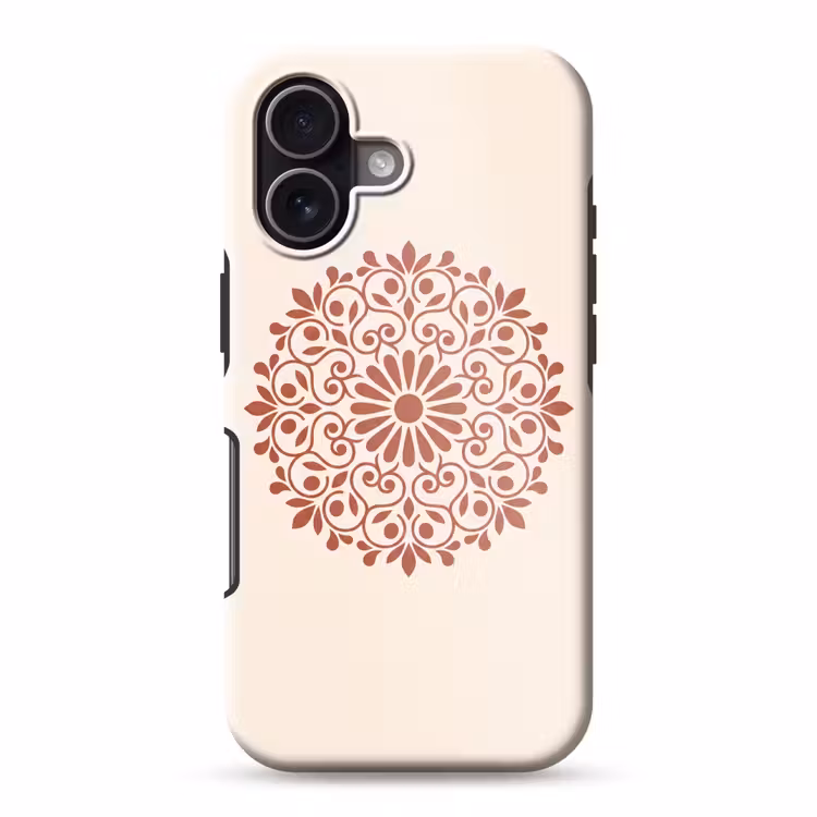 Telefoonhoesje Toughcase - Decoratie - Cirkel - Symmetrisch - Modern - Roodbruin — 1