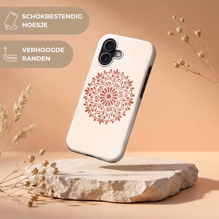 Telefoonhoesje Toughcase - Decoratie - Cirkel - Symmetrisch - Modern - Roodbruin — 5