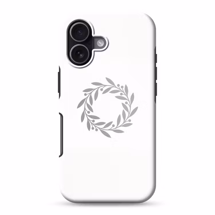Telefoonhoesje Toughcase - Krans - Bladeren - Natuur - Minimalistisch - Grijs — 1