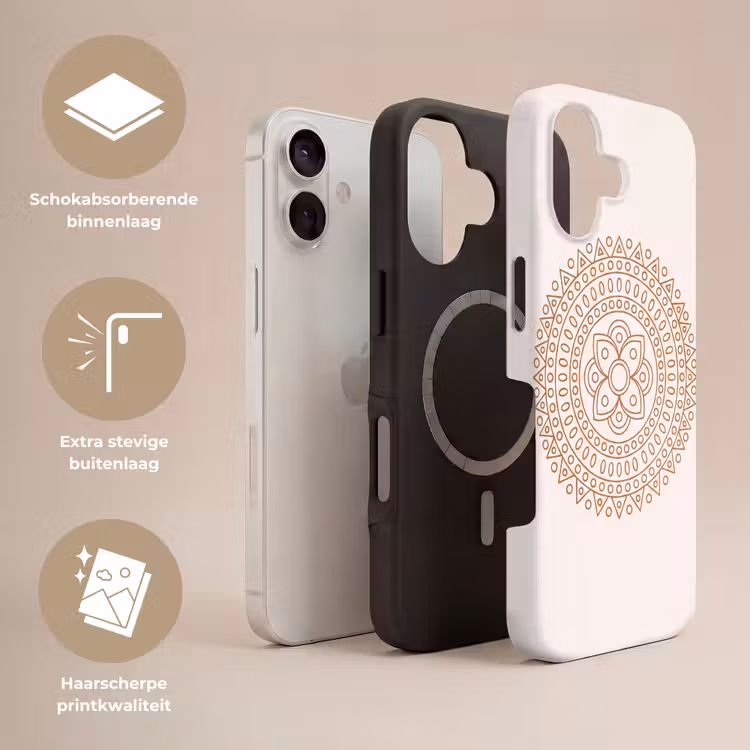 Telefoonhoesje Toughcase - Mandala - Geometrisch - Abstract - Oosters - Bruin — 3