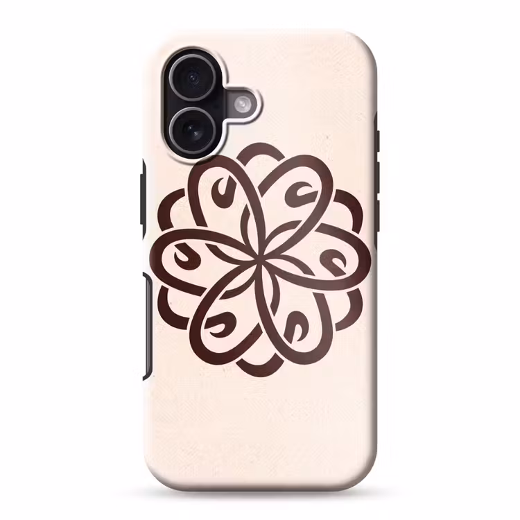 Telefoonhoesje Toughcase - Patroon - Knoop - Abstract - Modern - Bruin — 1