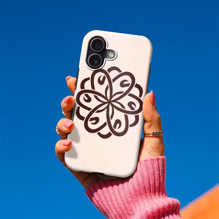 Telefoonhoesje Toughcase - Patroon - Knoop - Abstract - Modern - Bruin — 2
