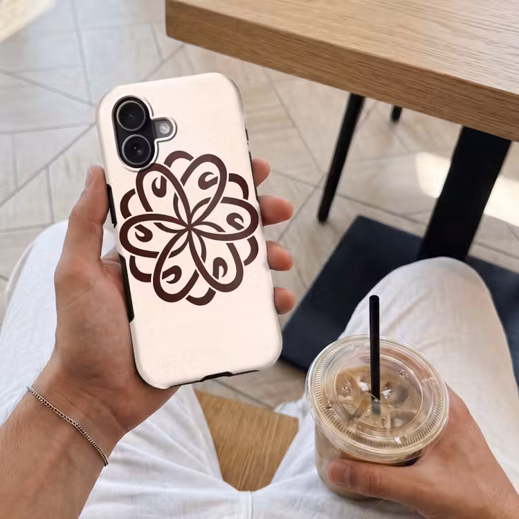 Telefoonhoesje Toughcase - Patroon - Knoop - Abstract - Modern - Bruin — 4