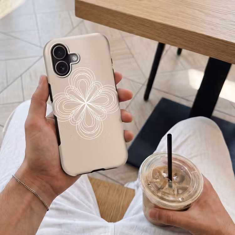 Telefoonhoesje Toughcase - Patroon - Lijnen - Abstract - Minimalistisch - Beige — 4