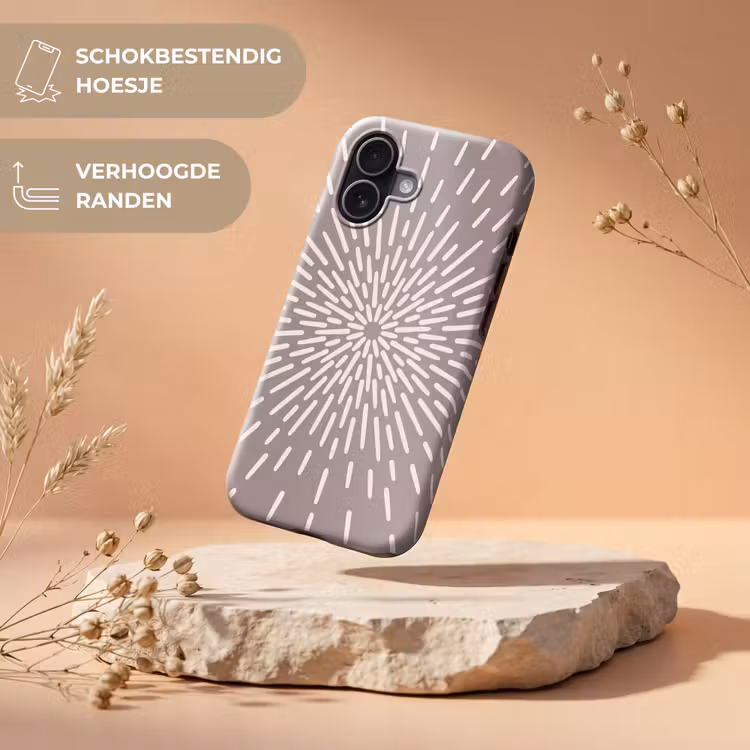 Telefoonhoesje Toughcase - Patroon - Stralen - Abstract - Modern - Grijs — 5