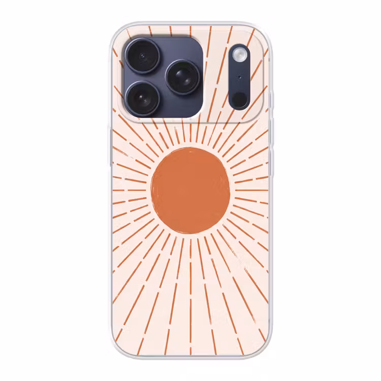 Telefoonhoesje - Zon - Stralen - Abstract - Terracotta - Modern — 1