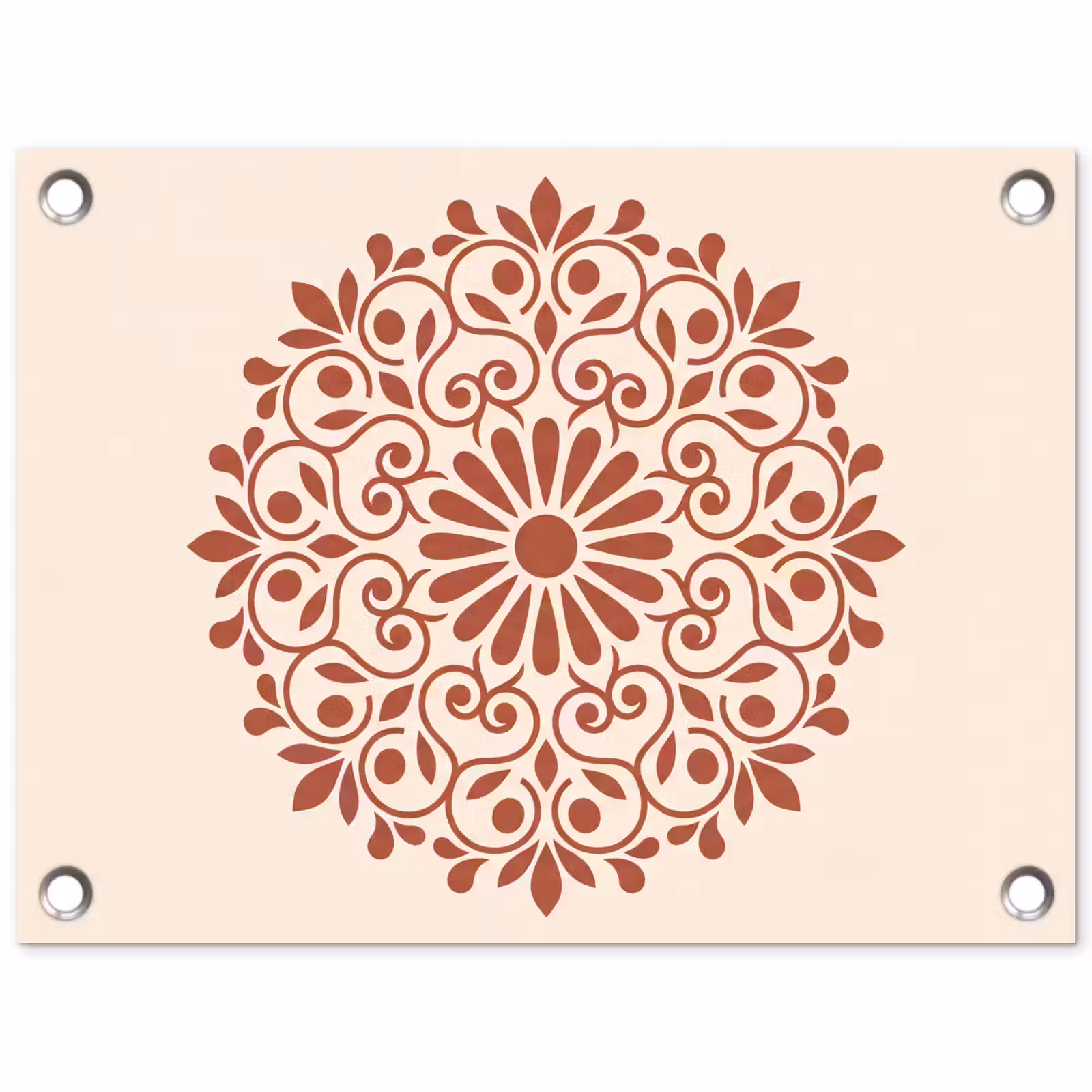 Tuinposter - Decoratie - Cirkel - Symmetrisch - Modern - Roodbruin — 1