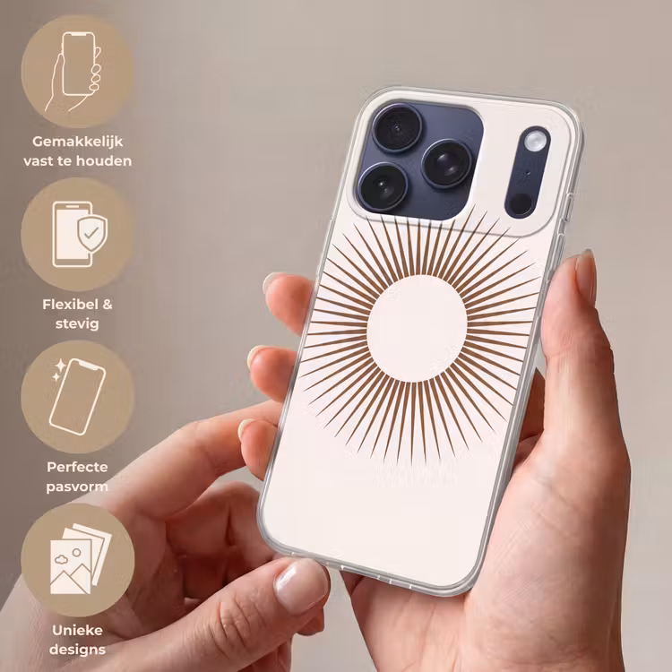 Telefoonhoesje - Abstract - Zon - Symbool - Modern - Beige — 4