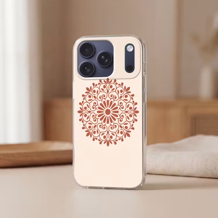 Telefoonhoesje - Decoratie - Cirkel - Symmetrisch - Modern - Roodbruin — 3