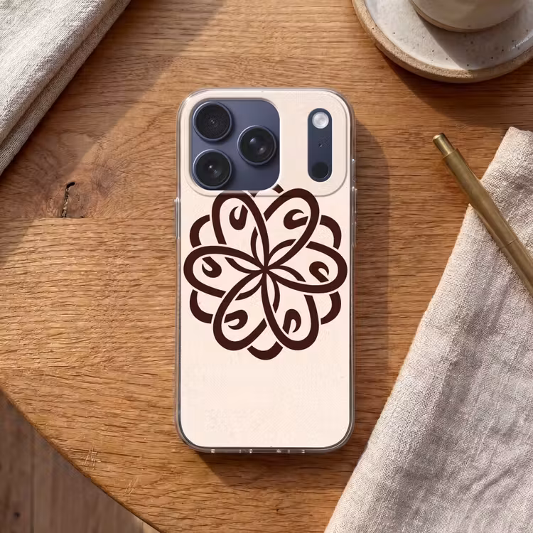 Telefoonhoesje - Patroon - Knoop - Abstract - Modern - Bruin — 2