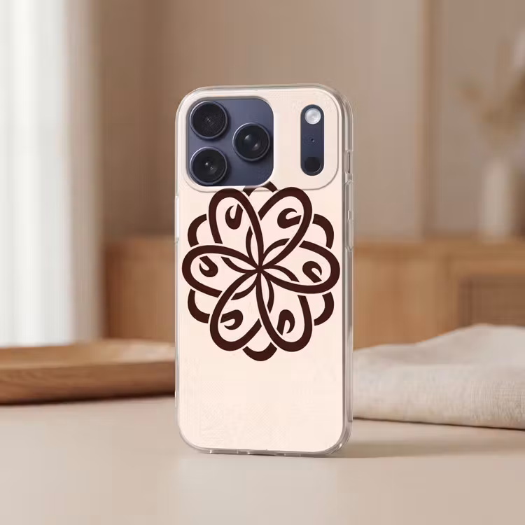 Telefoonhoesje - Patroon - Knoop - Abstract - Modern - Bruin — 3