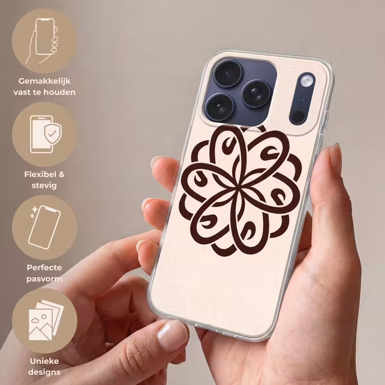 Telefoonhoesje - Patroon - Knoop - Abstract - Modern - Bruin — 4