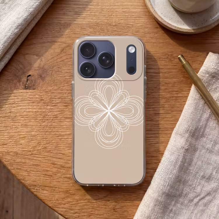 Telefoonhoesje - Patroon - Lijnen - Abstract - Minimalistisch - Beige — 2