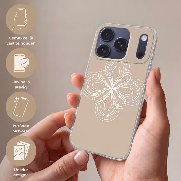 Telefoonhoesje - Patroon - Lijnen - Abstract - Minimalistisch - Beige — 4