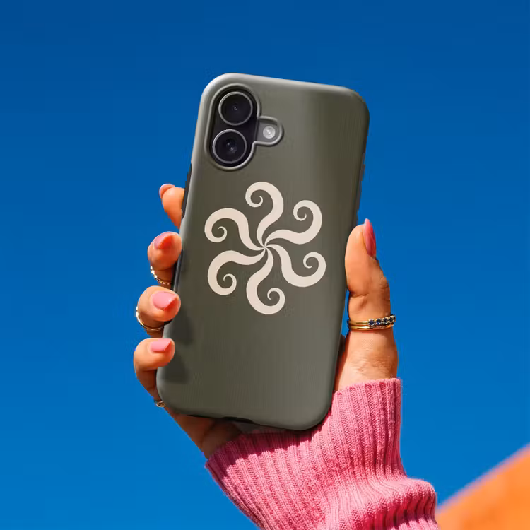 Telefoonhoesje Toughcase - Patroon - Spiraal - Abstract - Modern - Groen — 2