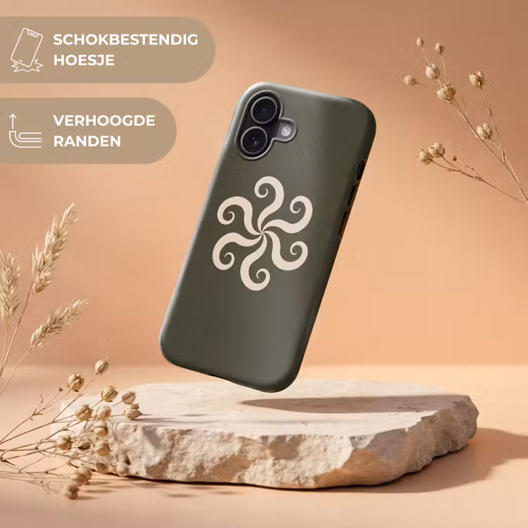 Telefoonhoesje Toughcase - Patroon - Spiraal - Abstract - Modern - Groen — 5