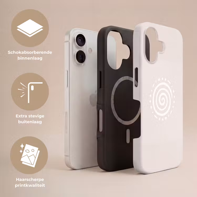 Telefoonhoesje Toughcase - Symbool - Spiraal - Abstract - Minimalistisch - Beige — 3