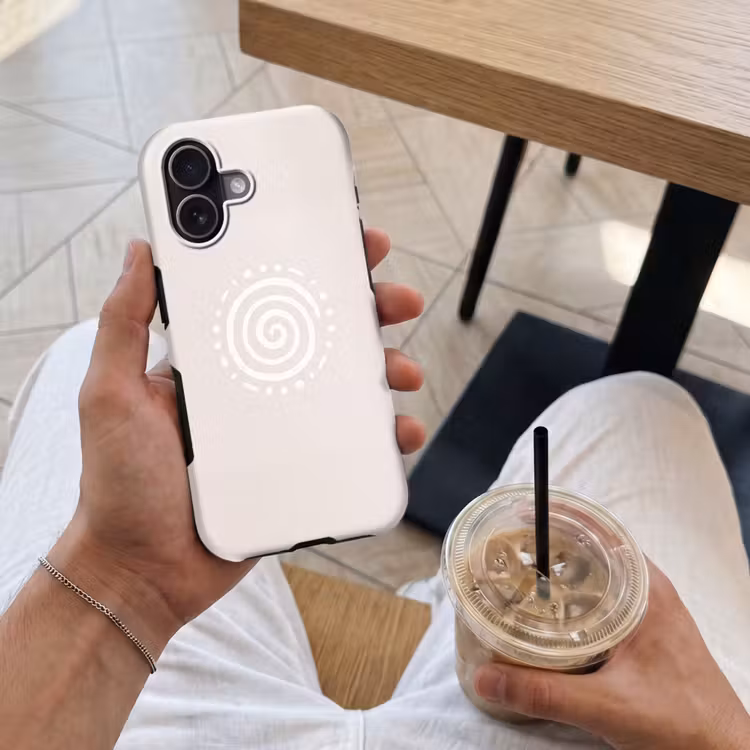 Telefoonhoesje Toughcase - Symbool - Spiraal - Abstract - Minimalistisch - Beige — 4