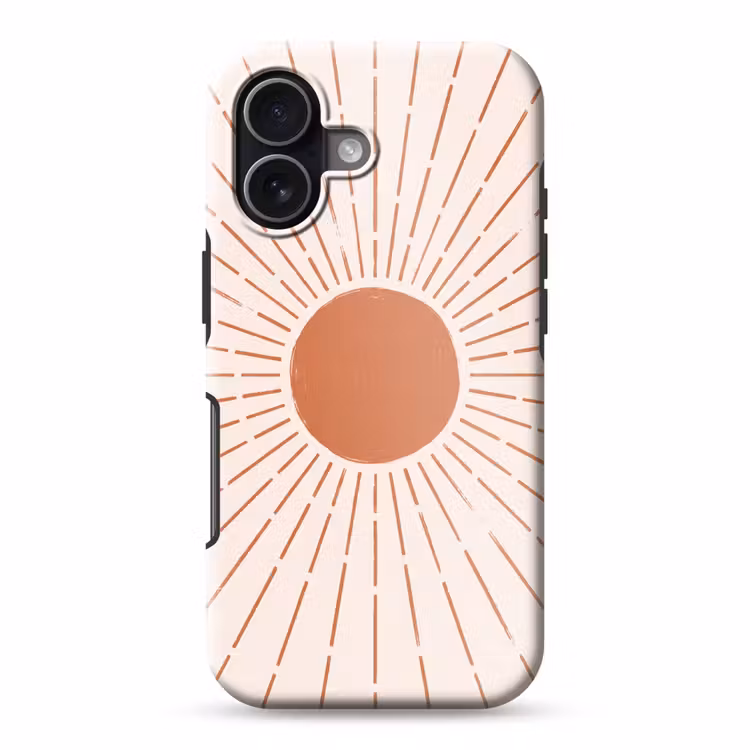 Telefoonhoesje Toughcase - Zon - Stralen - Abstract - Terracotta - Modern — 1