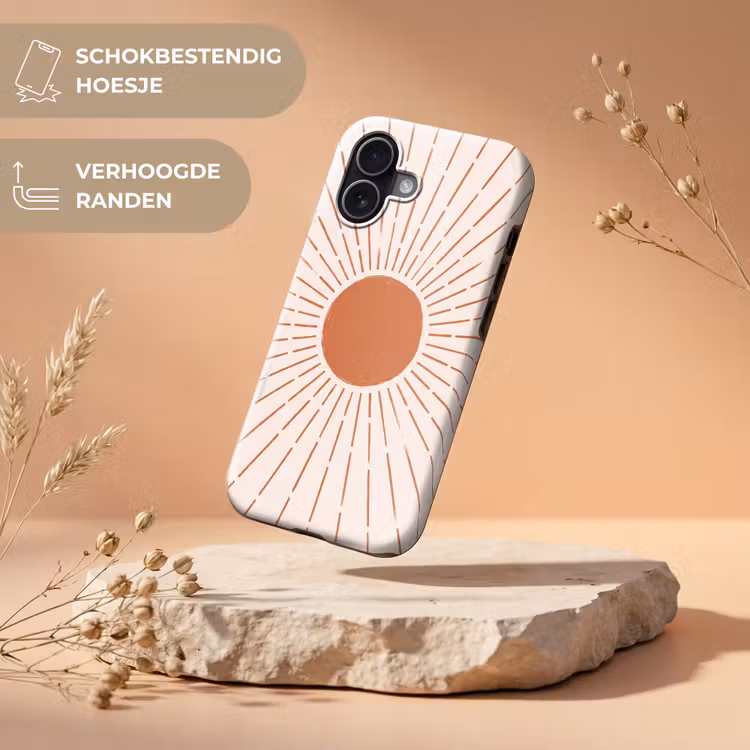 Telefoonhoesje Toughcase - Zon - Stralen - Abstract - Terracotta - Modern — 5