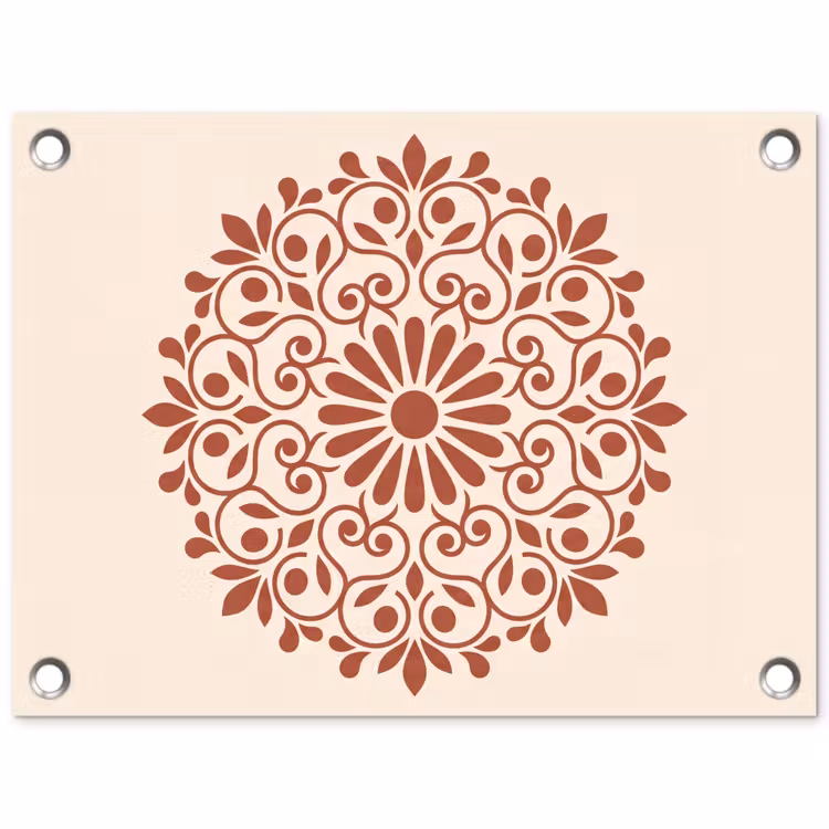 Tuinposter - Decoratie - Cirkel - Symmetrisch - Modern - Roodbruin — 1