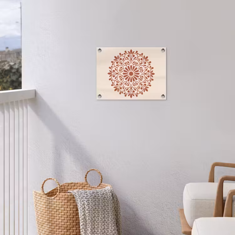 Tuinposter - Decoratie - Cirkel - Symmetrisch - Modern - Roodbruin — 3