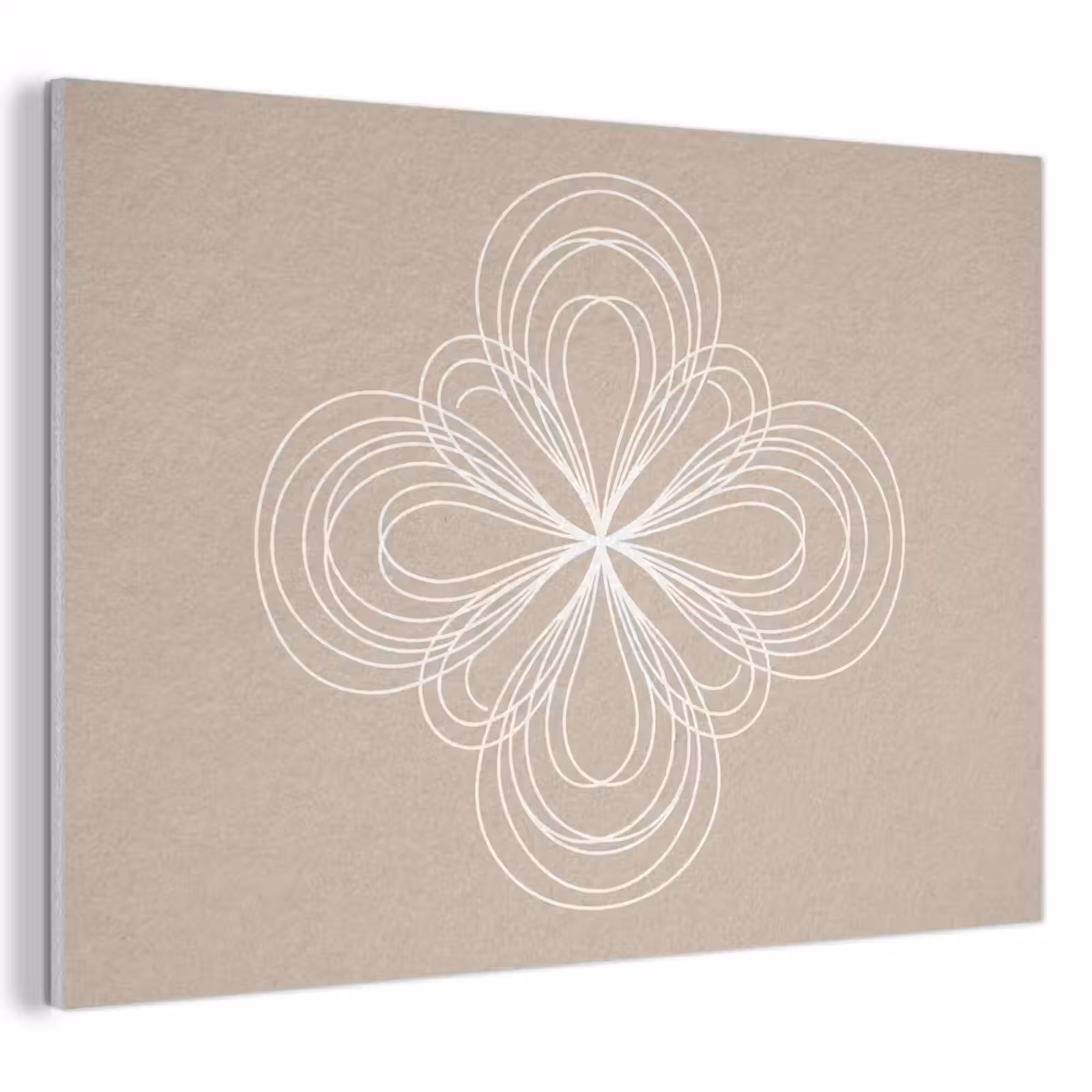 Akoestisch schilderij - Patroon - Lijnen - Abstract - Minimalistisch - Beige — 1