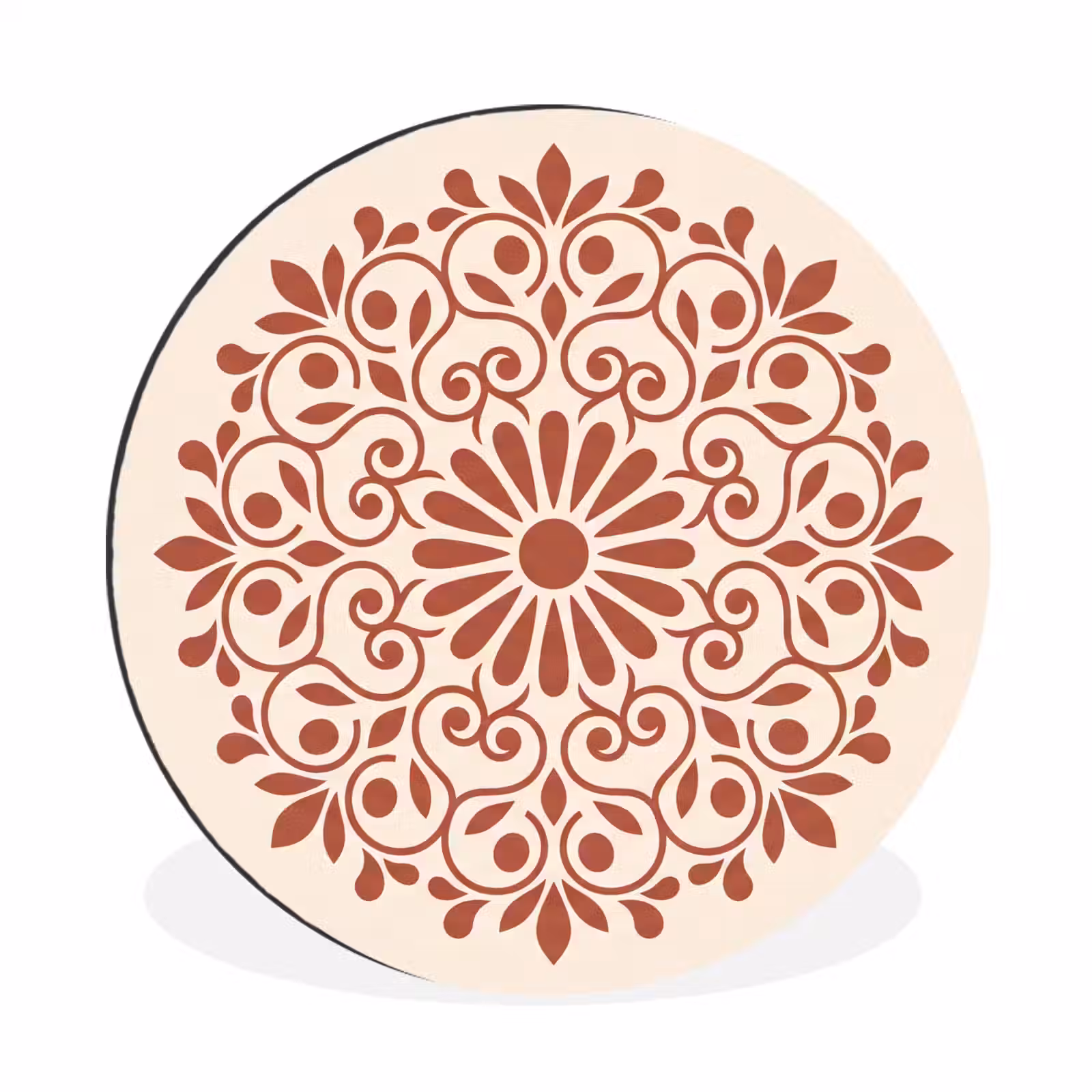 Muurcirkel aluminium - Decoratie - Cirkel - Symmetrisch - Modern - Roodbruin — 1