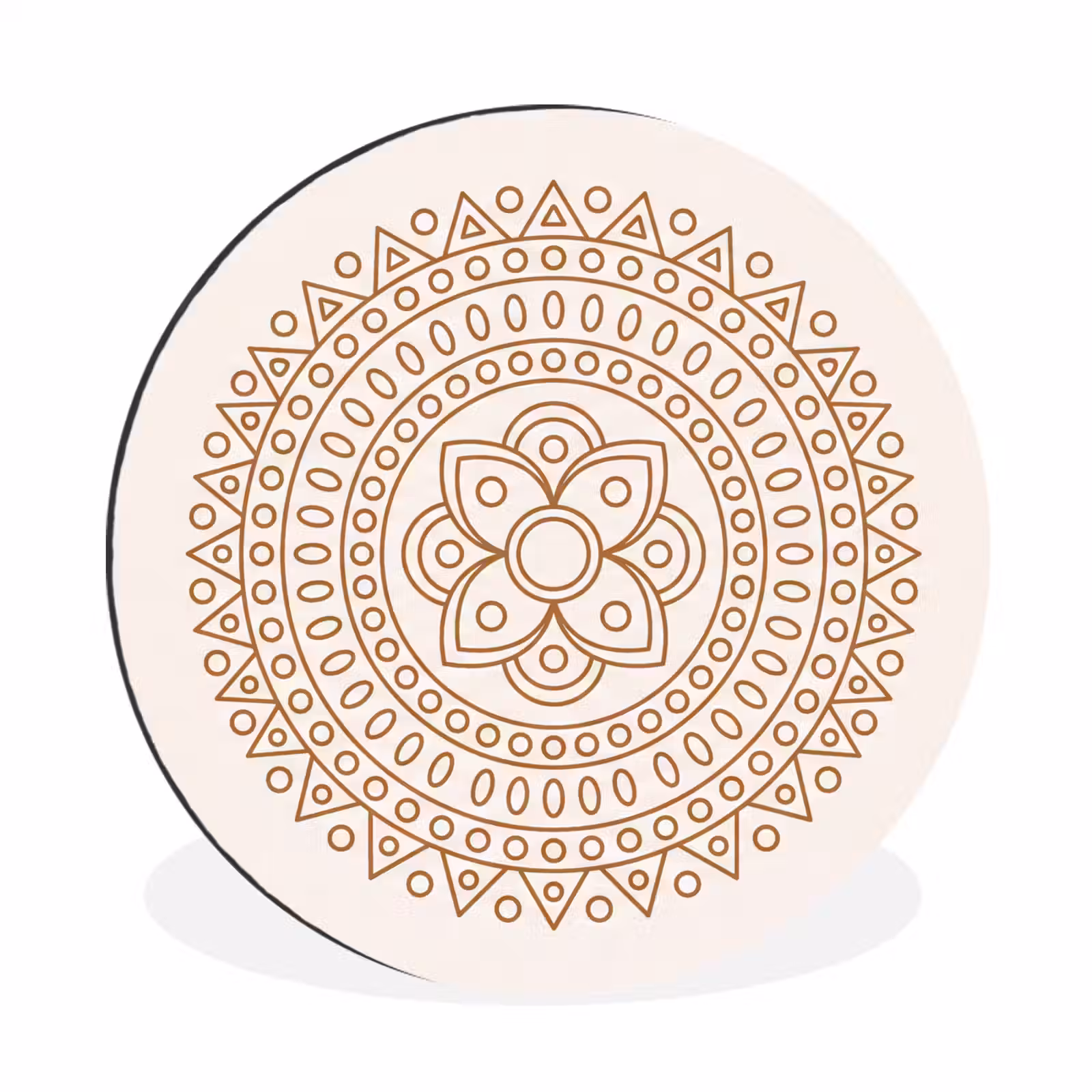 Muurcirkel aluminium - Mandala - Geometrisch - Abstract - Oosters - Bruin — 1