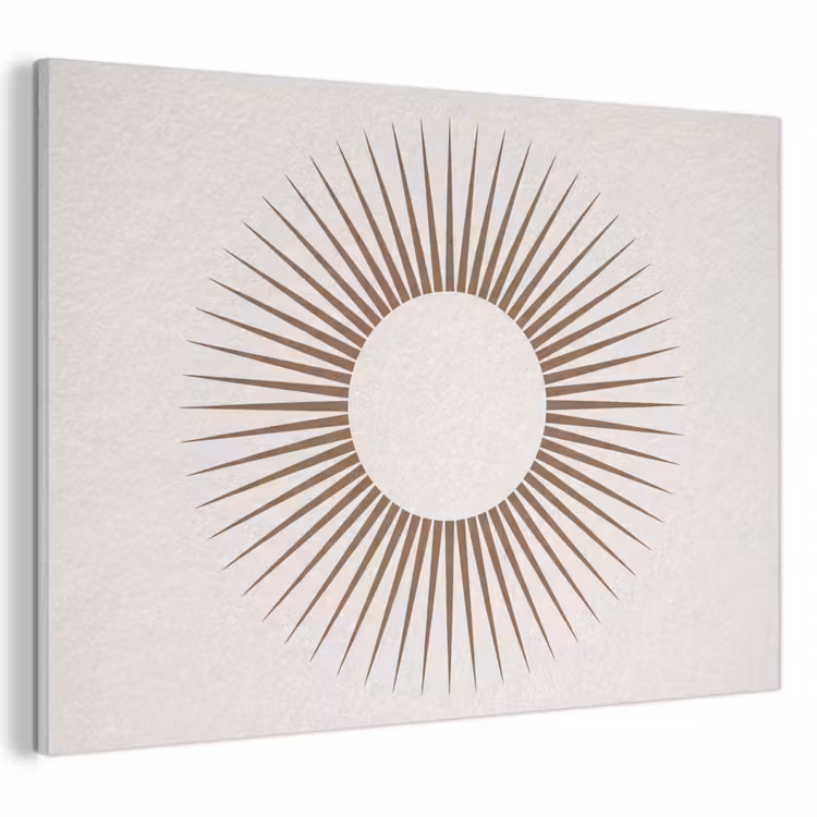 Akoestisch schilderij - Abstract - Zon - Symbool - Modern - Beige — 1
