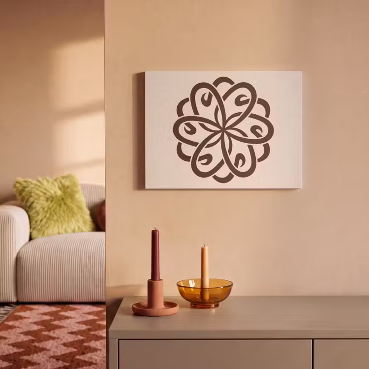 Akoestisch schilderij - Patroon - Knoop - Abstract - Modern - Bruin — 2
