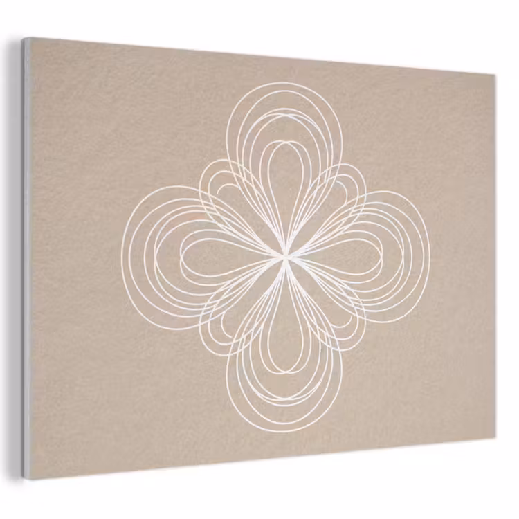 Akoestisch schilderij - Patroon - Lijnen - Abstract - Minimalistisch - Beige — 1