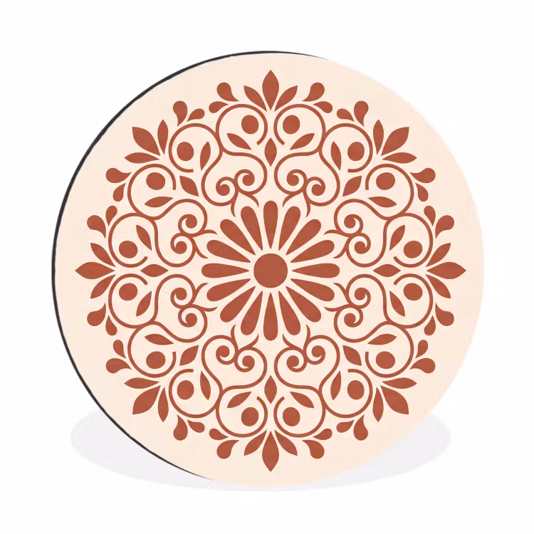 Muurcirkel aluminium - Decoratie - Cirkel - Symmetrisch - Modern - Roodbruin — 1
