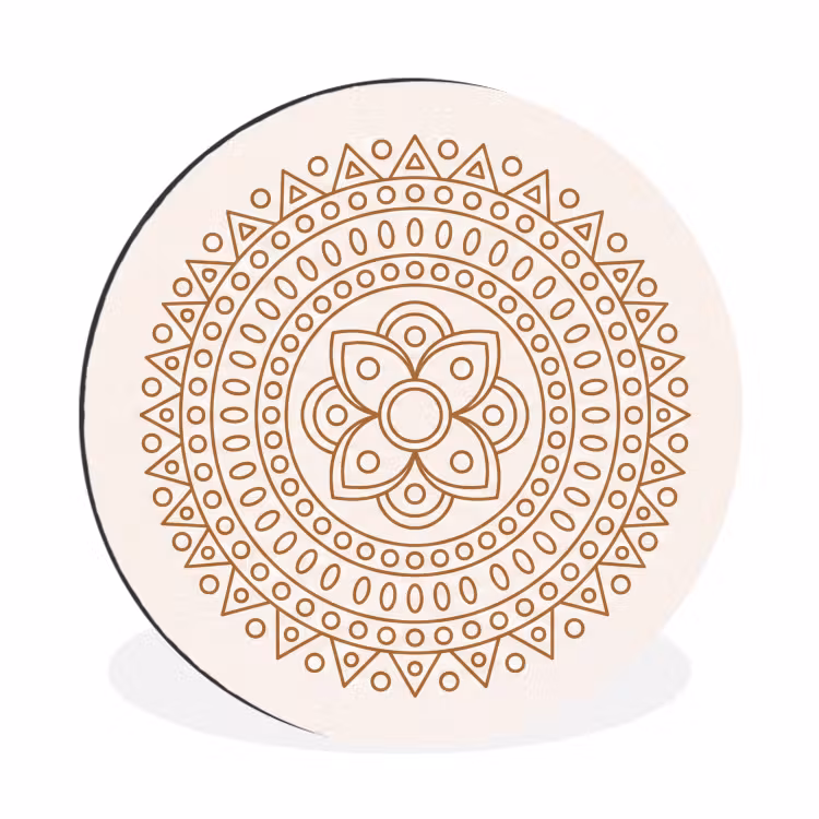 Muurcirkel aluminium - Mandala - Geometrisch - Abstract - Oosters - Bruin — 1