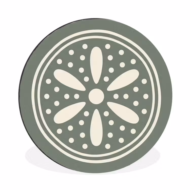 Muurcirkel aluminium - Patroon - Cirkel - Abstract - Groen - Decoratie — 1
