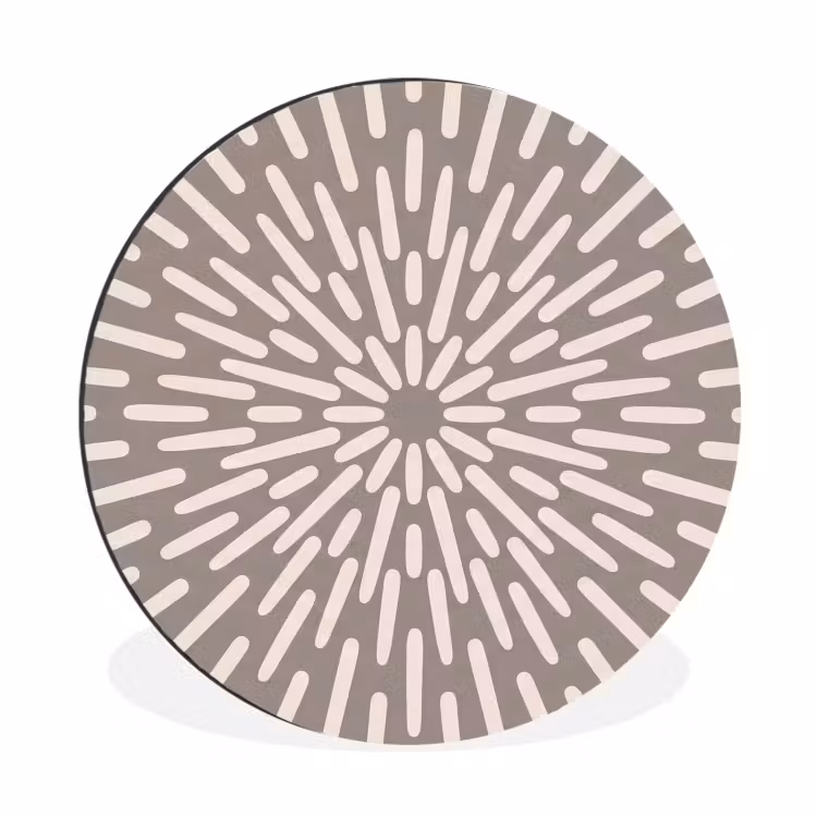 Muurcirkel aluminium - Patroon - Stralen - Abstract - Modern - Grijs — 1