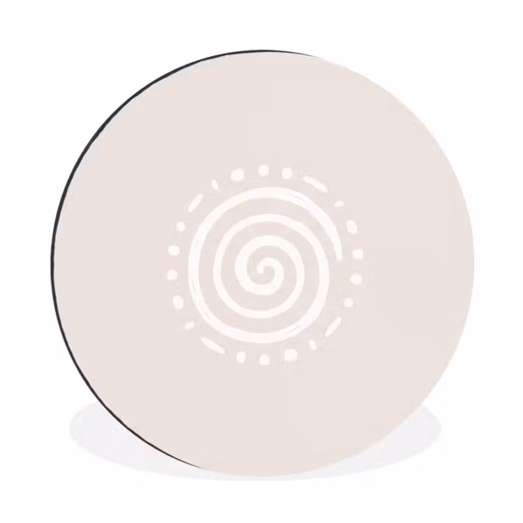 Muurcirkel aluminium - Symbool - Spiraal - Abstract - Minimalistisch - Beige — 1