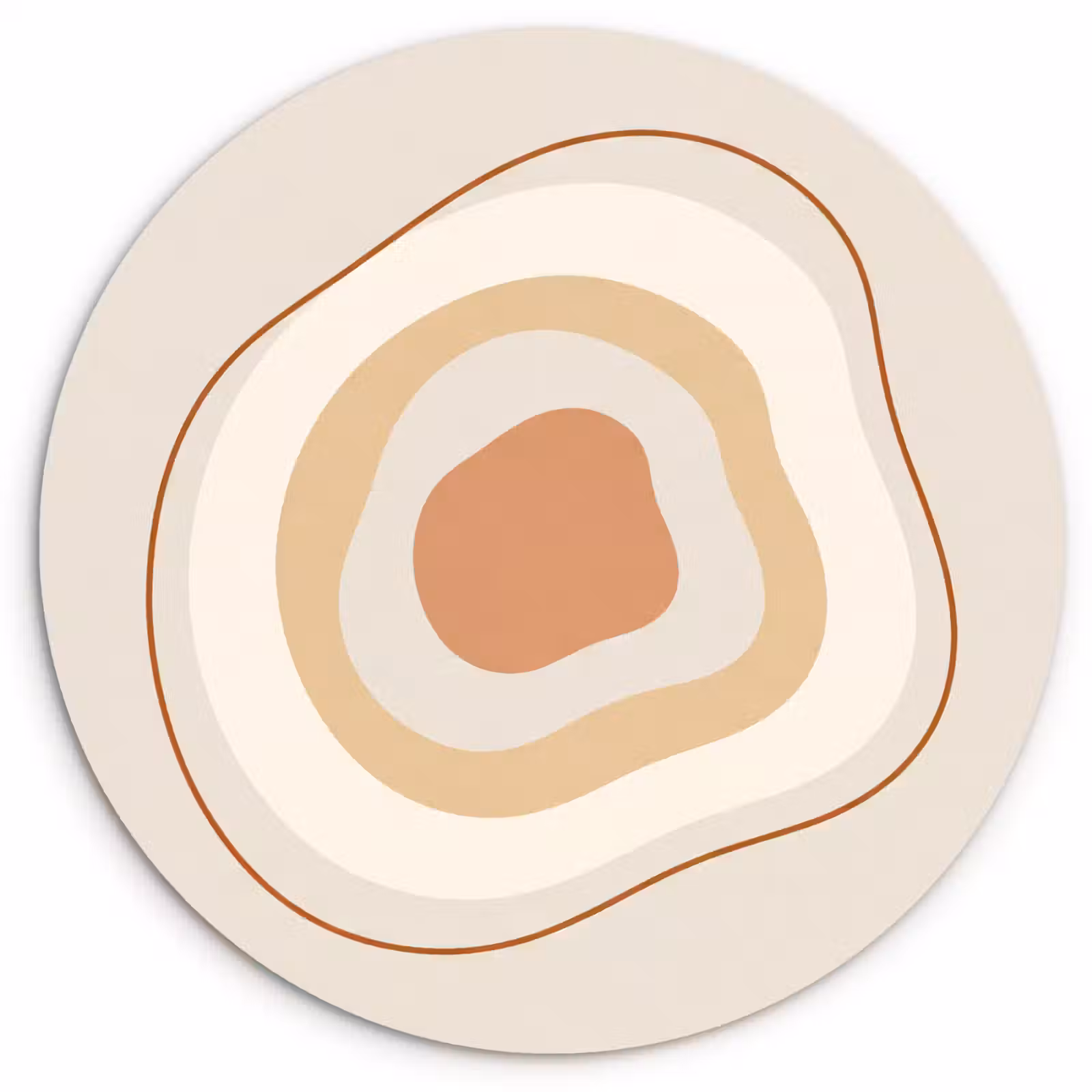 Muurcirkel glas - Abstract - Organisch - Modern - Beige - Kunst — 1