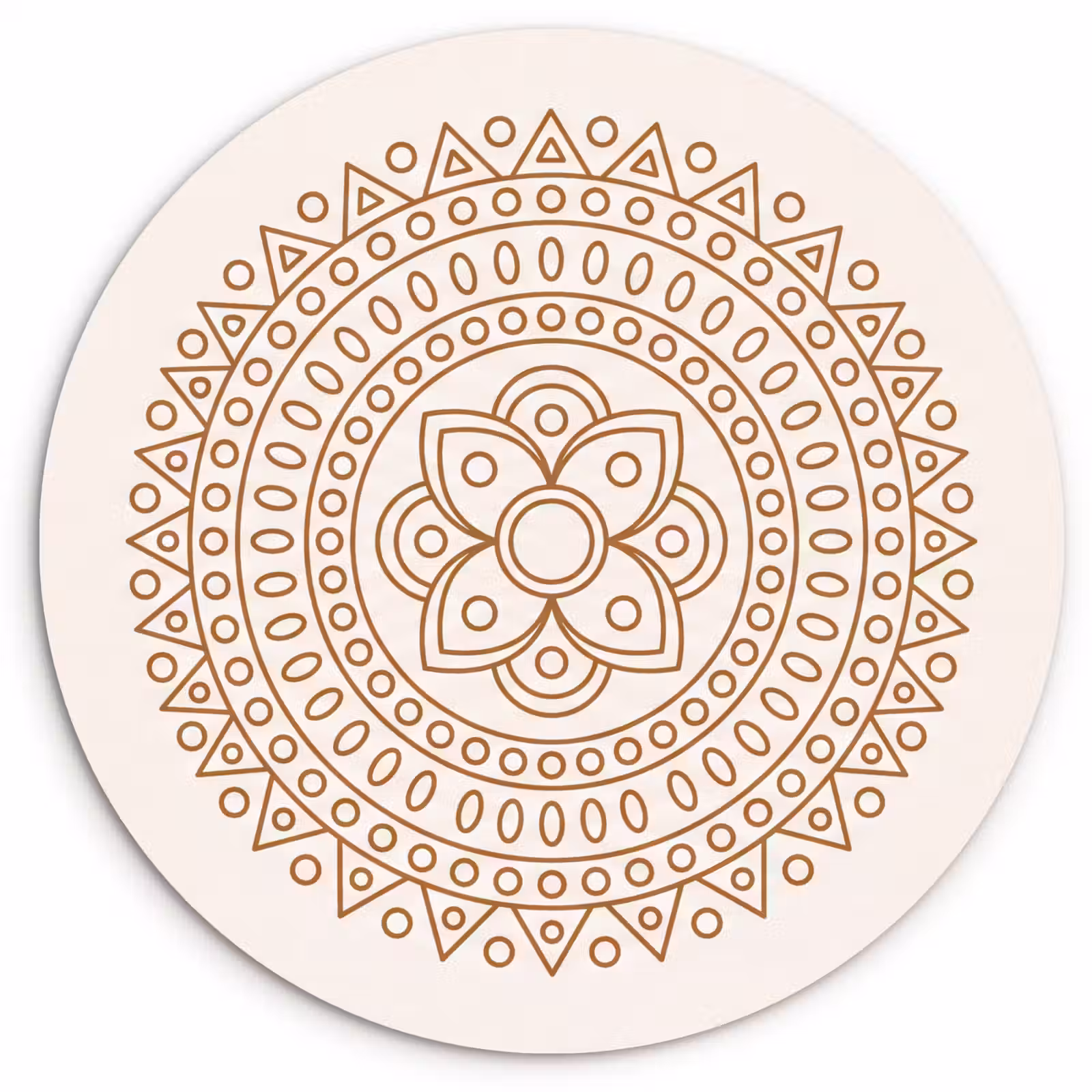 Muurcirkel glas - Mandala - Geometrisch - Abstract - Oosters - Bruin — 1