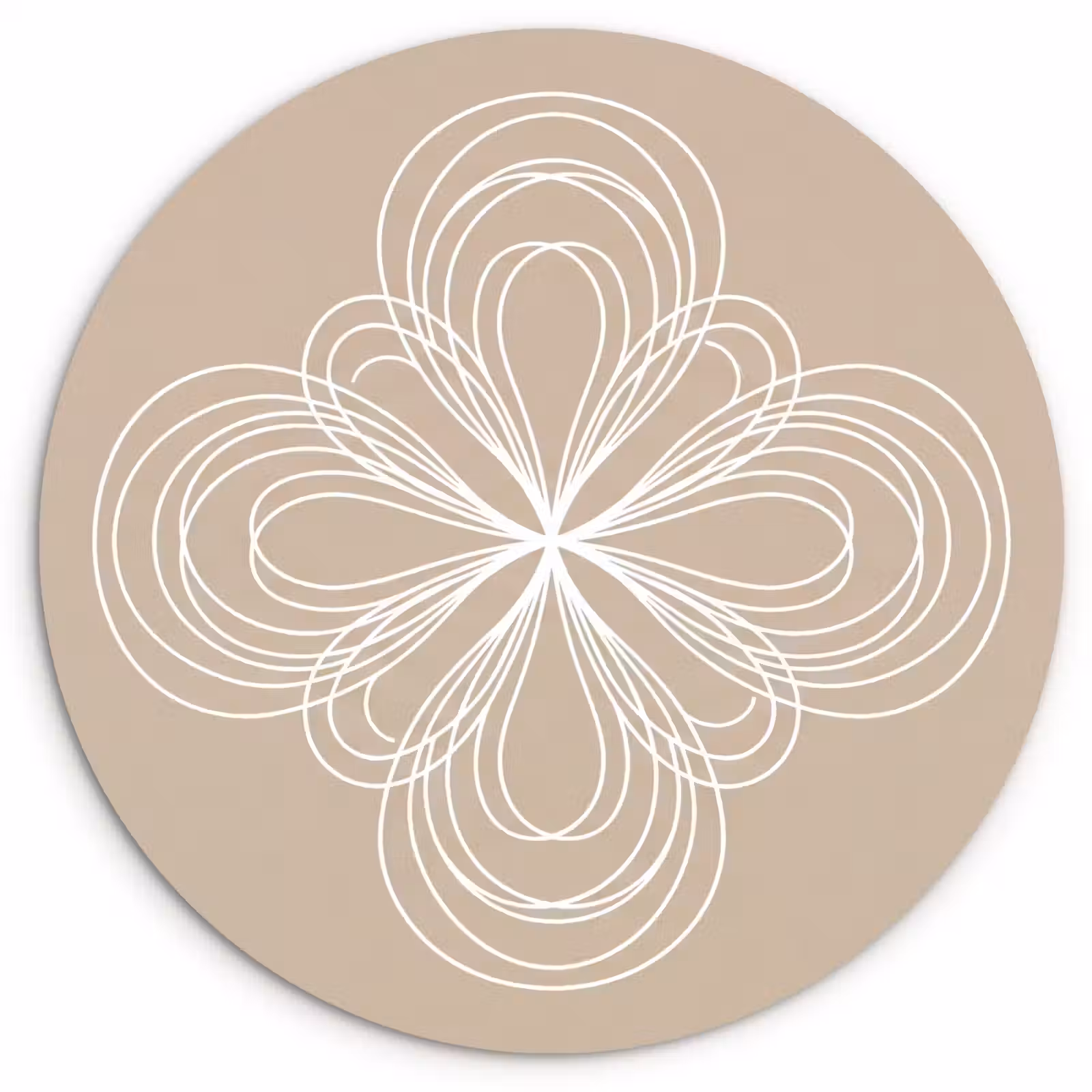 Muurcirkel glas - Patroon - Lijnen - Abstract - Minimalistisch - Beige — 1