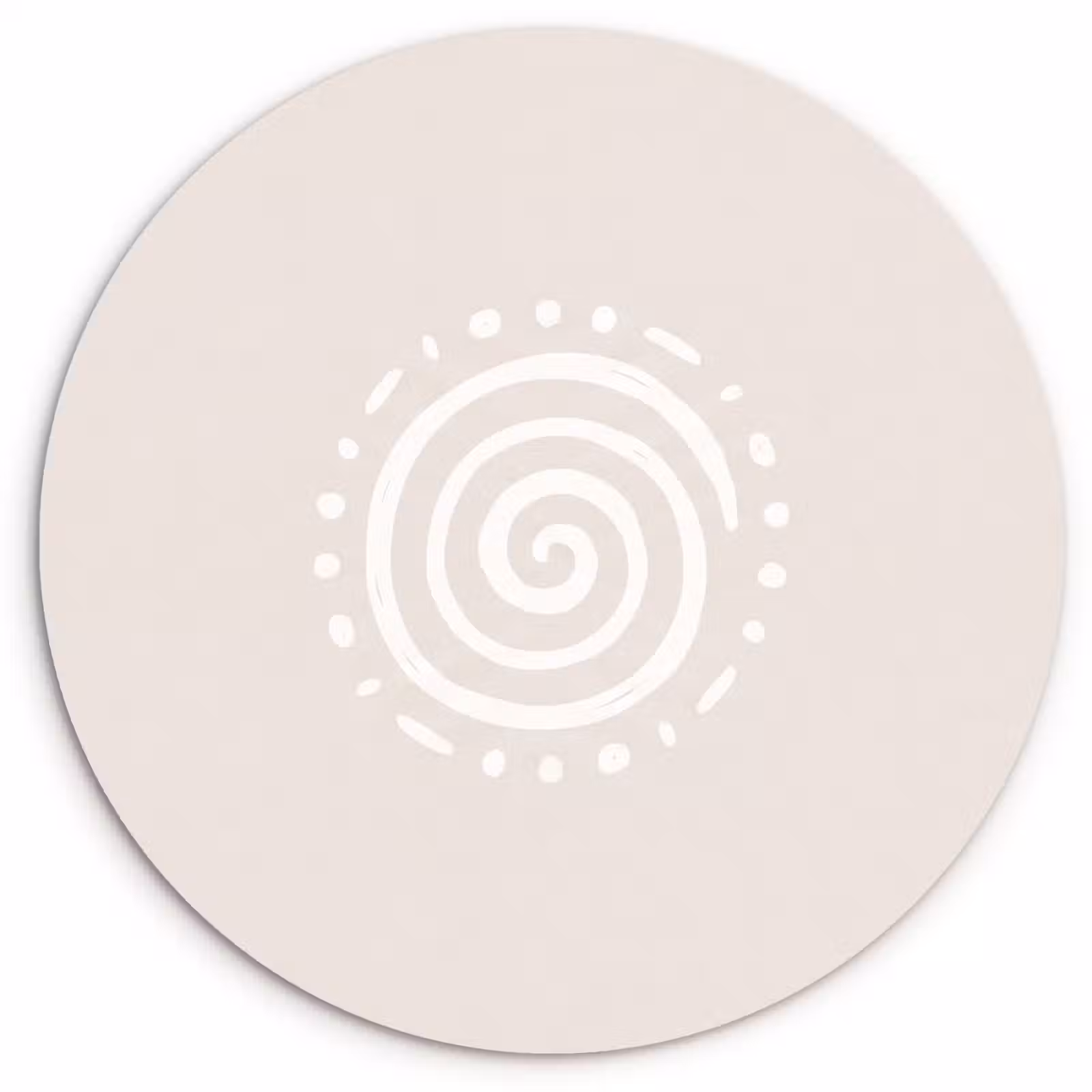 Muurcirkel glas - Symbool - Spiraal - Abstract - Minimalistisch - Beige — 1