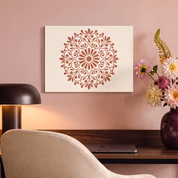 Akoestisch schilderij - Decoratie - Cirkel - Symmetrisch - Modern - Roodbruin — 4
