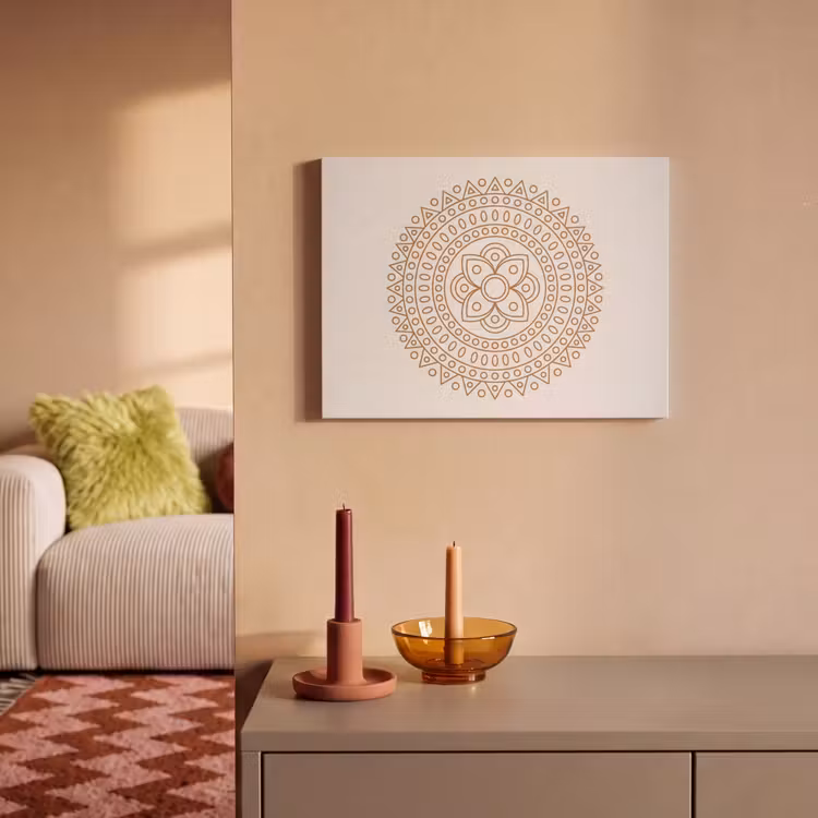 Akoestisch schilderij - Mandala - Geometrisch - Abstract - Oosters - Bruin — 2