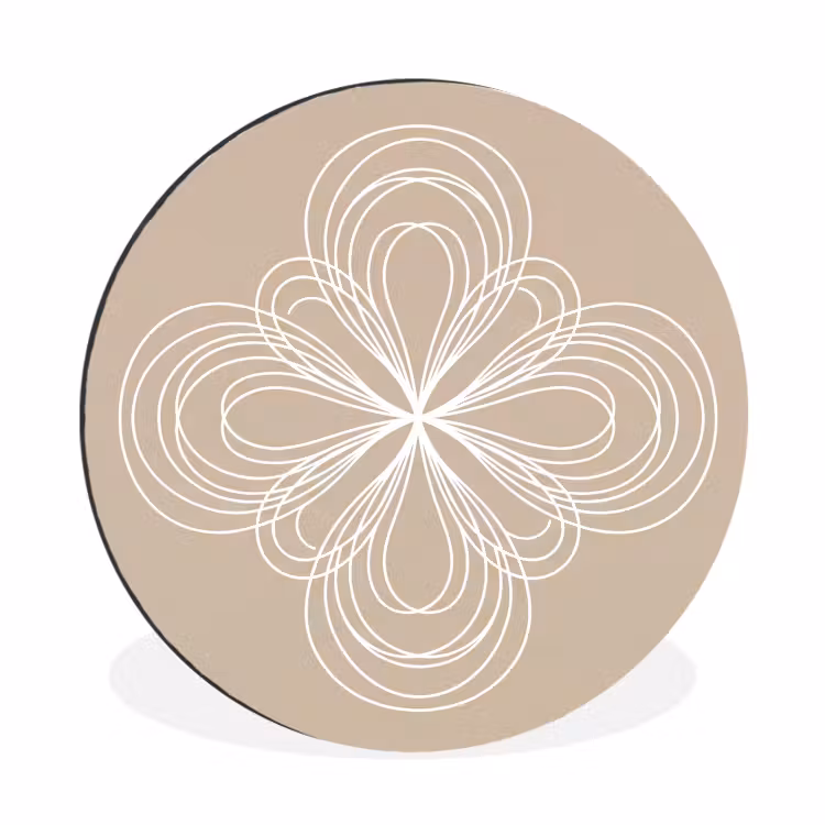 Muurcirkel aluminium - Patroon - Lijnen - Abstract - Minimalistisch - Beige — 1