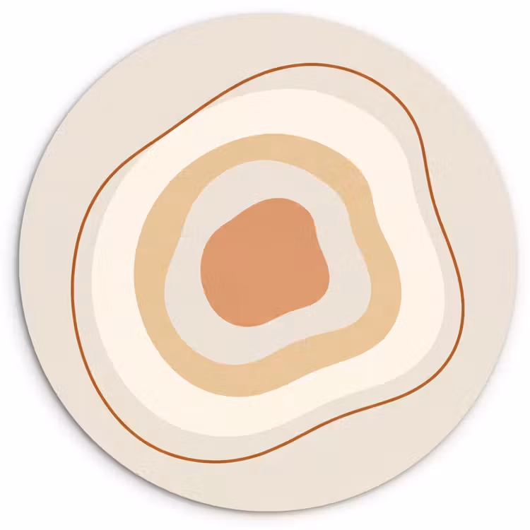 Muurcirkel glas - Abstract - Organisch - Modern - Beige - Kunst — 1