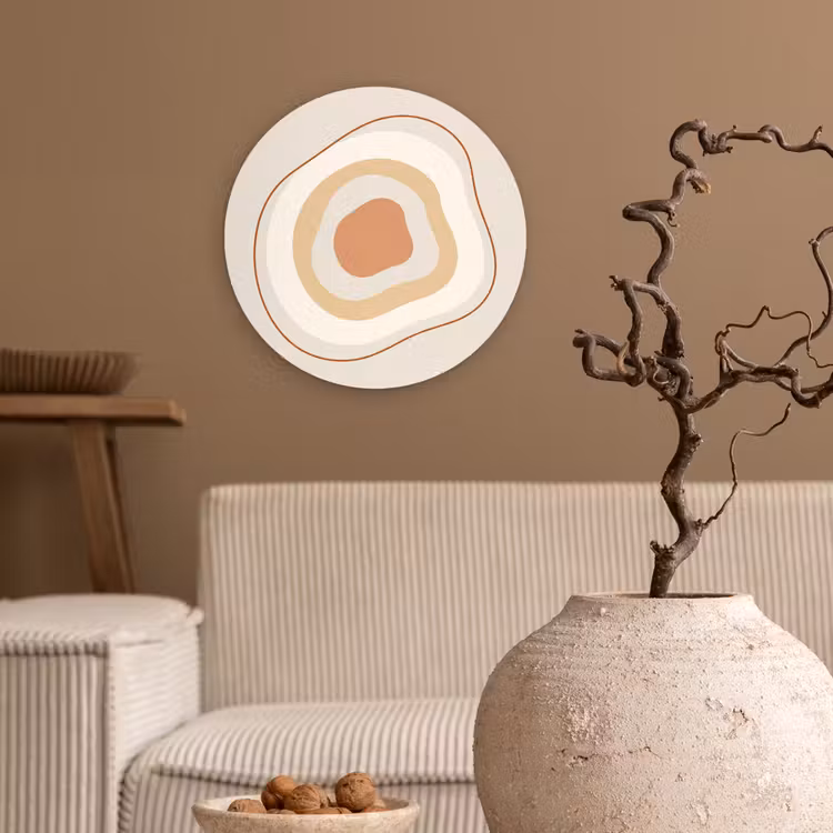 Muurcirkel glas - Abstract - Organisch - Modern - Beige - Kunst — 2