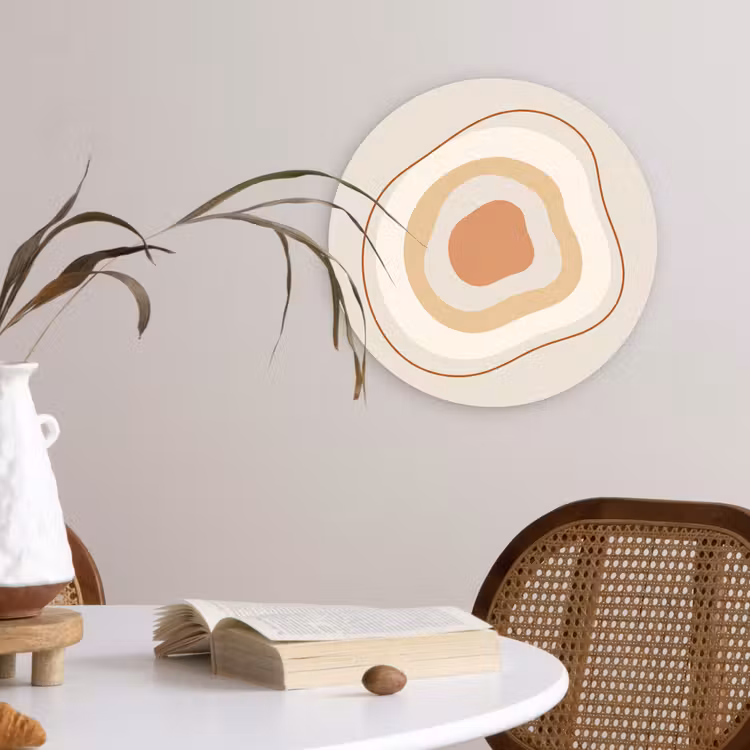 Muurcirkel glas - Abstract - Organisch - Modern - Beige - Kunst — 4